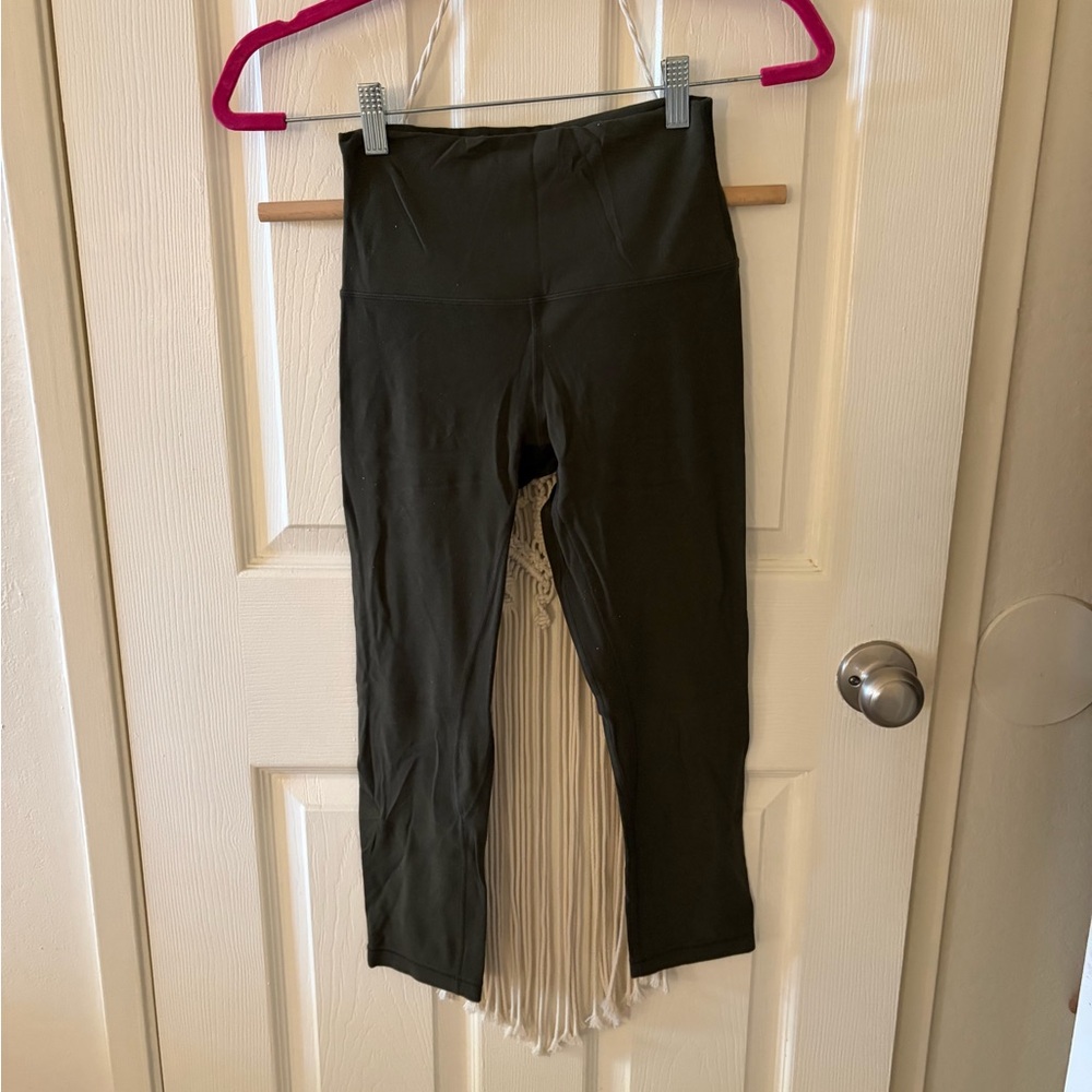 Lululemon Athletica Align Dark Khaki Green Cropped Leggings